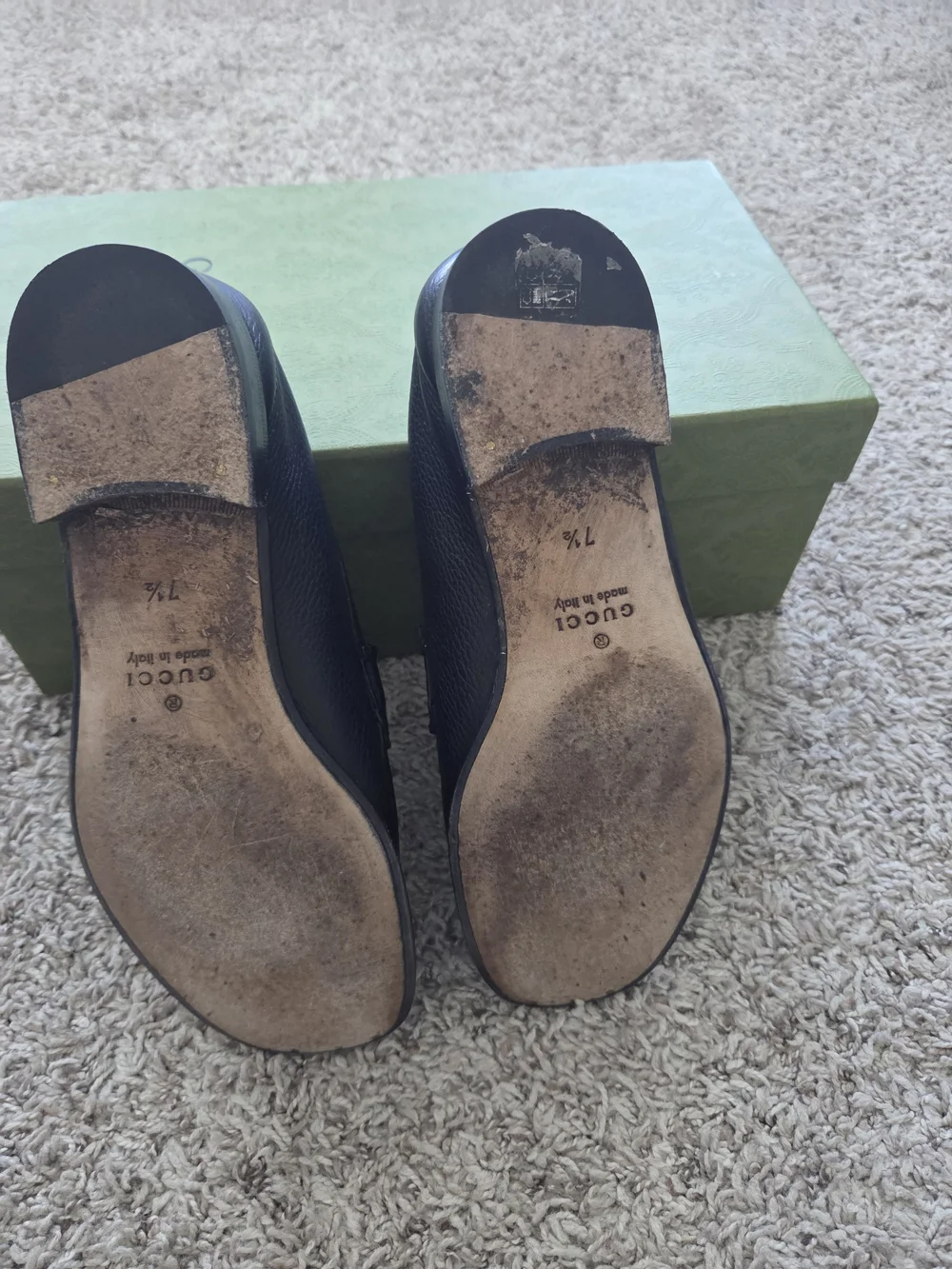 Gucci Black Leather Horsebit Loafers with Green-Red Web